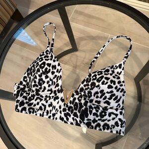 Victoria Secret White Cheetah Print Bikini Top